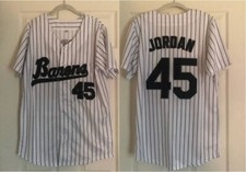 Michael Jordan 45 Birmingham Barons Pin Stripe Baseball Jersey XL