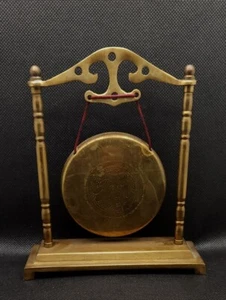 6" Tall X 5.5 Wide Vintage Brass Decorative Gong with out striker #F6 - Picture 1 of 5