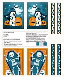 Henry Glass Welcome Foolish Mortals Halloween Treat Bag Panel 100% Cotton Fabric - Picture 1 of 4