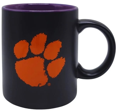 Matte Black Coffee Mug, NCAA Team Logo with Inner Team Color (Clemson Tigers) Cover