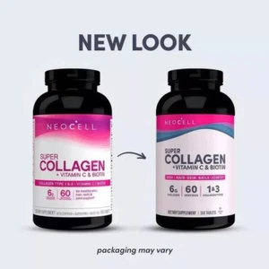 NeoCell Grassfed Collagen peptides + Vitamins C & Biotin 6000 mg 360 Tablets - Picture 1 of 5