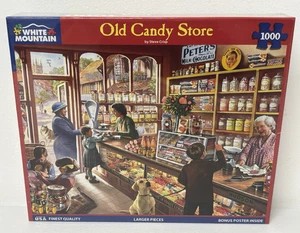 Rompecabezas White Mountain Old Candy Store 1000 piezas piezas más grandes 24 x 30 nuevo - Imagen 1 de 8