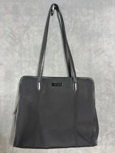 VINTAGE COACH  NEOPRENE BLACK EAST/WEST DOUBLE STRAP S SHOULDER TOTE BAG - Picture 1 of 12
