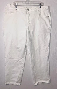 Pantalones de mezclilla blancos cortos Bandolino para mujer 22W tiro alto pierna recta mandi - Imagen 1 de 9