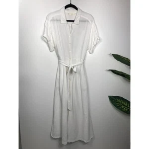 Vestido para mujer Xirena L Caylin blanco abotonado midi algodón transpirable femenino  - Imagen 1 de 9