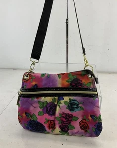Betsey Johnson Multicolor Rose Print Fabric Crossbody Bag - Picture 1 of 5