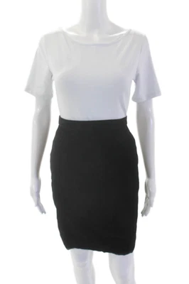 Saia lápis Escada Margaretha Ley feminina mistura de algodão com zíper veludo preta 34 - Imagem 1 de 4