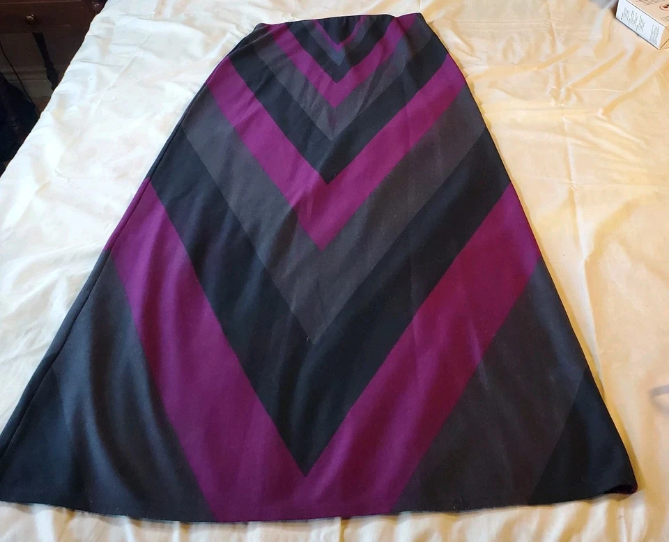 ECI NY макси юбка маленький фиолетовый серый геометрический эластичный пояс эластичной полиэстер  - Изображение 1 из 4