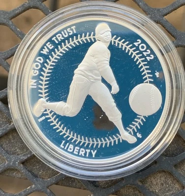 2022-P Negro Leagues Baseball Proof Silver Dollar {box & COA & OGP} - Image 1 of 4