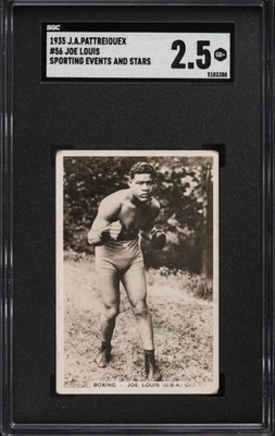 1935 Pattreiouex Sporting Events & Stars Boxing RC ROOKIE #56 Joe Louis SGC 2.5 - Image 1 of 2