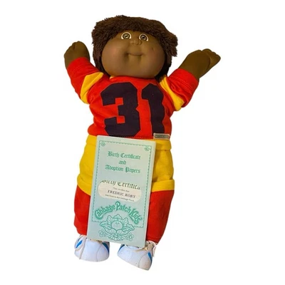 Cabbage Patch Kids African American Brown Eyes Hair Boy 1984 Coleco Sweatsuit - Image 1 of 4