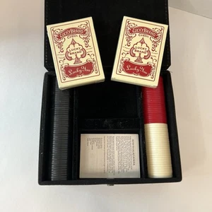 Lucky Brand double deck poker set w/ case card games poker chips adult games - Picture 1 of 7