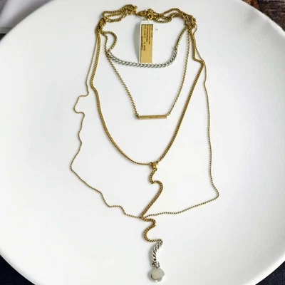 28" Lucky Brand Multi-Strands Necklace Gift Retro Women Party Vacation Jewelry - Image 1 of 4