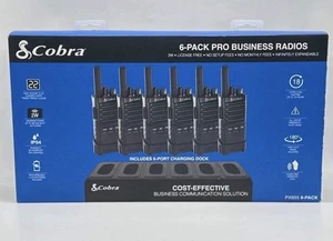Cobra PX655-BCH6 Pro Business Radios 6-Pack With Charging Dock, Black - SEALED - Photo 1/13
