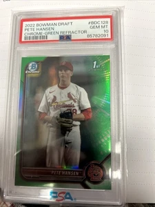 Bowman Draft 2022 - Pete Hansen #BDC-128 refractor verde cromo/99 - Imagen 1 de 5