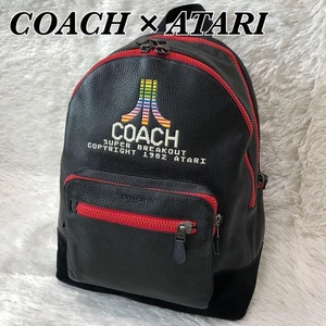 Coach West Rucksack mit Atari Coach Motiv Pebble Leder schwarz rot SUPER BREAKOUT - Bild 1 von 24