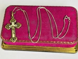 Vintage Katholisch ITALIEN Terra Delle Katakombe Kruzifix Sterlingsilber 925 Halskette - Bild 1 von 23