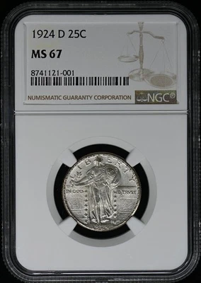 1924-D Standing Liberty Quarter 25C NGC MS67 - Image 1 of 4