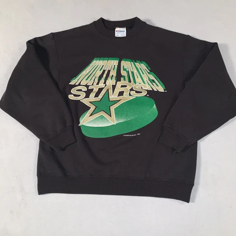 VINTAGE NHL Minnesota North Stars 1992 Black Sweatshirt Mens Large 42-44 Cover