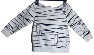 H&M Kids Mummy Spiders Hoodie Sweatshirt Size 2-4 Spider White Black - Picture 1 of 10