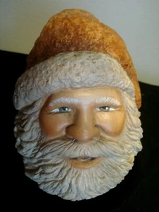 Rare Stone Head Sculptures by Roger Wermers Christmas Santa (signed By Artist) - Picture 1 of 5