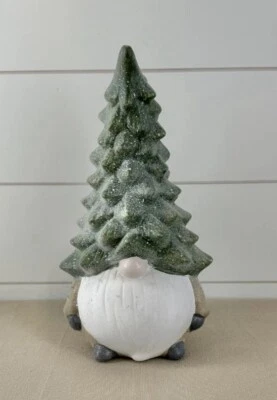 Estatuaria de jardín de gnomo de hoja perenne de cerámica de 11,5" H (paquete de 2) Foto 1 de 4