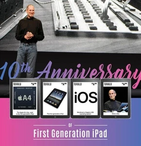 Tuvalu 2020 - Steve Jobs Apple First generation iPad - Sheet of 4 Stamps - MNH - Picture 1 of 1