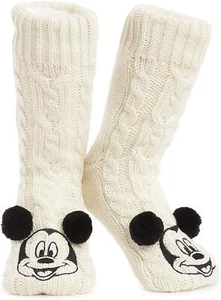 Disney Mickey Mouse Knitted Fluffy Slipper Socks For Women, Teenagers, Girls - Picture 1 of 12
