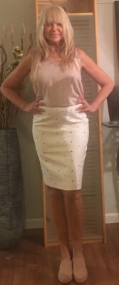 Nwt Worth New York Woman’s Skirt Size 4 White Multi Color Embroidered Polka Dots - Image 1 of 4