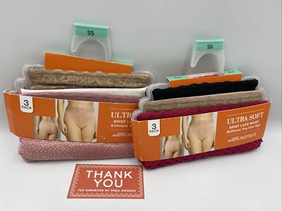 Warner’s Ultra Soft Brief Panties With Lace - 3 Pack - Size S-5 LOT OF 2 NEW - Image 1 of 2