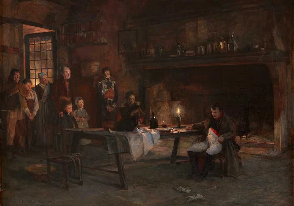 impressionante pintura a óleo pintada à mão em tela - O Napoleão Fracassado - Imagem 1 de 1