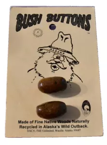 Botones BUSH Hechos de Bosques Nativos Alaska Salvaje Outback Novedad De Colección 2 Nuevos en Caja - Imagen 1 de 4