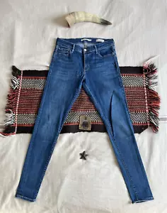 Jeans Levi's 710 Super Skinny 29 30 Italian Selvedge Elasticizzato Denim Donna Raro - Foto 1 di 16