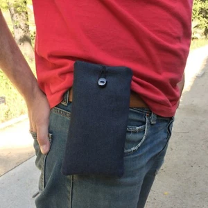 CUSTODIA CELLULARE MARSUPIO CUSTODIA CELLULARE TESSUTO HANDMADE PER IPHONE 12 / XS / 8 PLUS - Foto 1 di 4