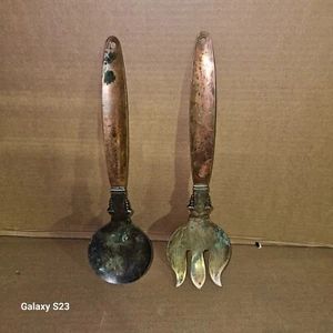 VINTAGE COPPER CRAFTED GUILD COPPER & SILVER KITCHEN UTENSILS - Picture 1 of 6