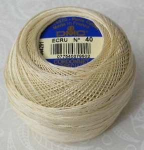 DMC Cordonnet Special, 6 Cord Crochet Cotton, Size 40, 20g Ball, ECRU - Imagen 1 de 2