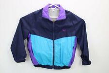 Vintage 3M Challenger Windbreaker Mens Medium  Blue Black Lined Zip Jacket 1980s