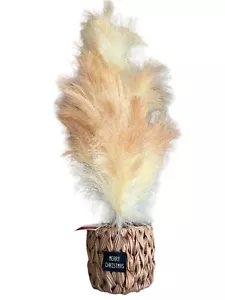 Pampas Erba Albero di Natale Finto Tessuto Cesto 24” Boho Holiday Time NUOVO con etichette - Foto 1 di 18