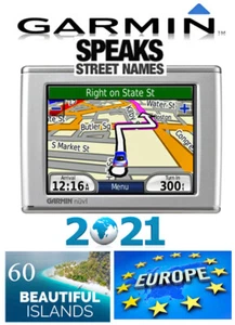 Garmin 350 SAT NAV UK/ROI FRANCIA SPAGNA PORTOGALLO + 60 x ISOLE VACANZE 2021 - Foto 1 di 12