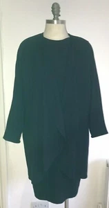 VINTAGE Jean Muir Studio reine Wolle Krepp lila Jacke & Kleid, Größe 16 UK - Bild 1 von 9
