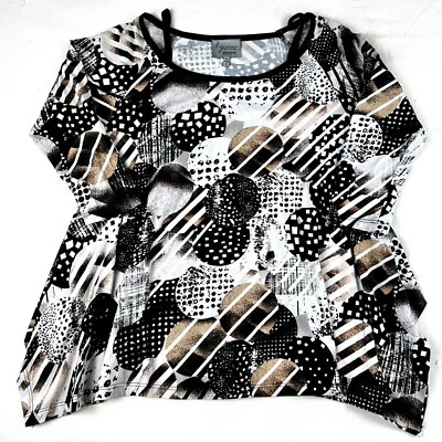 Lynn Ritchie Серебряный мульти узор блузка размер маленький черный, коричневый, белый - Изображение 1 из 4
