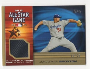 2010 TOPPS BASEBALL ALL-STAR WORKOUT JERSEY GOLD 10/50 JONATHAN BROXTON DODGERS - Picture 1 of 2