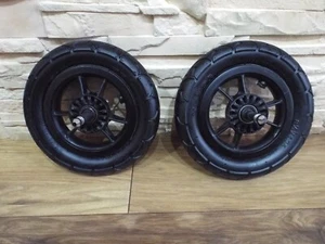 USED - 2 x REAR WHEELS to BABY JOGGER CITY MINI GT SINGLE or DOUBLE PUSHCHAIR - Picture 1 of 2
