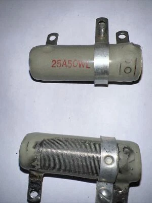 25 Watt 50 Ohm Adjustable Resistor Ceramic Rheostat By Ward Leonard New QTY Of 2 - Image 1 of 4