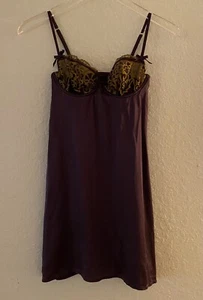 Lencería ELLE MacPHERSON Vestido Deslizante Noche 100% Seda Con Cableado Peluche 32C Encaje - Imagen 1 de 8