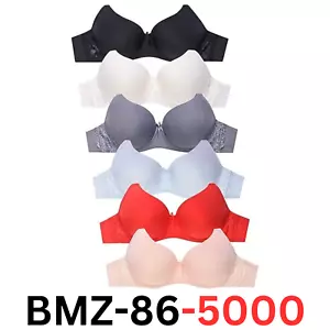 Mamia Women's Basic Lace/Plain Lace Bras (Pack of 6)- Various Styles- Aponi, 32B - Picture 1 of 3