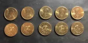 10x90 MESSICO 1000 PESOS LARGE (30 MM), PESANTE (14,8 GMS) COLORE ORO KM#536 - Foto 1 di 1