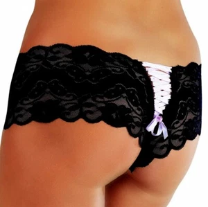 Sexy hotpants hipster panties lace lacing pink S 34-36 - Picture 1 of 3