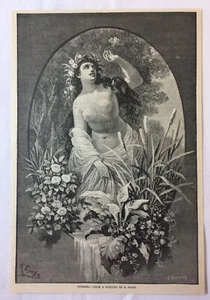1886 magazine engraving~ NUDE WOMAN - SUMMER by K Broje - Picture 1 of 1