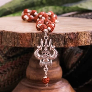 Medallón Mahakal con Rudraksha Mala, Colgante Trishul Damru, pack de 2.espiritual. - Imagen 1 de 9